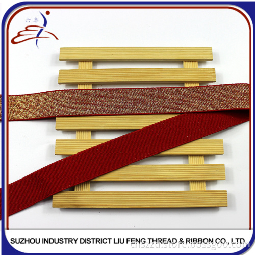 Custom Colored Elastic Band with Metal Yarn
